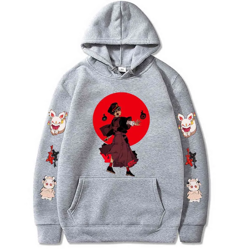 Harajuku Hot Anime WC Hanako-Kun Hoodie Print Fashion Hoodie Sportswear Top Unisex Bluza Mężczyźni Kobiety H1227