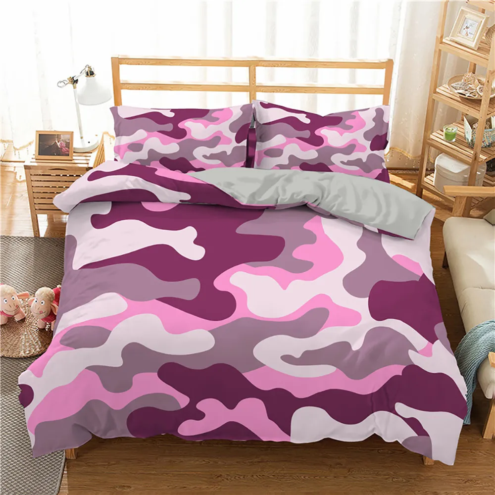 Homesky Camouflage Literie Set Boy Teen Kids Housse de couette Ensemble Queen King Quilt Set Literie abstraite Chambre Textiles de maison 201021