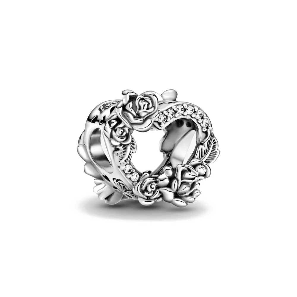 925 Sterling Silber Liebesherz runder Anhänger DIY exquisite Perlen geeignet für Pandora-Armband Damenmodeschmuck