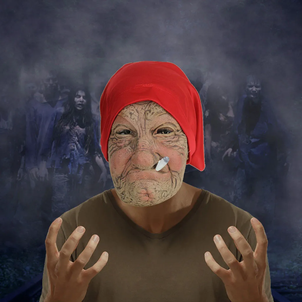 13 Types effrayant tête complète Latex Halloween horreur drôle Cosplay fête vieil homme casque vrai masque #916 1007226a