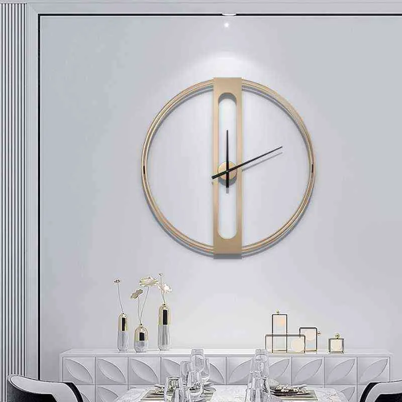 Nordic Yaratıcı Duvar Saati Moda Sessiz Metal Lüks Modern Sanat Basit Duvar Saati Yatak Odası Horloge Murale Ev Dekorasyon DG50WC H1230