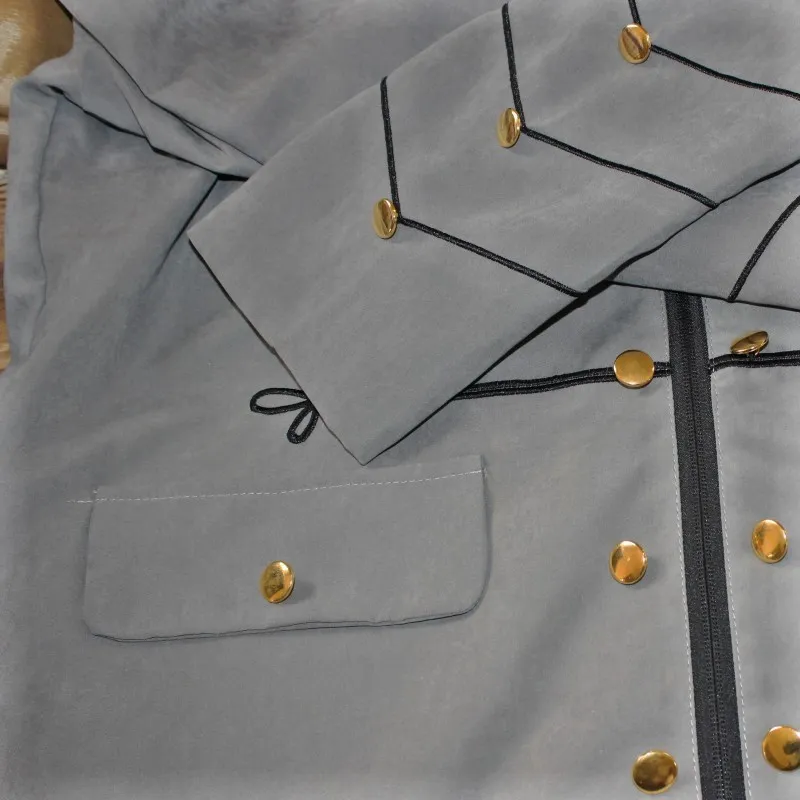 Męska kurtka wojskowa w stylu Vintage gotycka parada wojskowa kurtka haftowane guziki jednokolorowy Top Retro jednolity kardigan odzież wierzchnia LJ201013