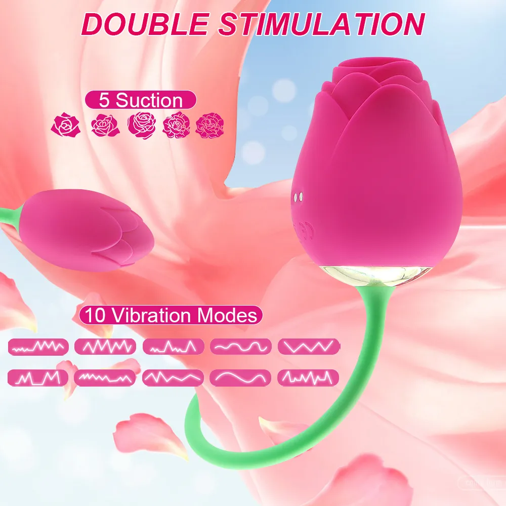 Rose Shape Clitoral Sucking Vibrator Powerful Clitoris Stimulator Vacuum Sucker Female Love Vibrating Eggs sexy Toy for Adults 18