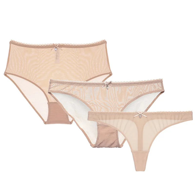 Varsbaby sexy fil transparent sous-vêtements slips + tongs + culotte taille haute S M L XL XXL pour dames 201112