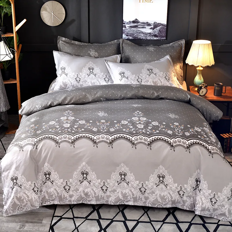 Lace pattern Bedding Set 3pcs2pcs Duvet Cover Pillowcase Pillow Sham Home Textile Adult King Queen Size No Sheet No Fillers (7)