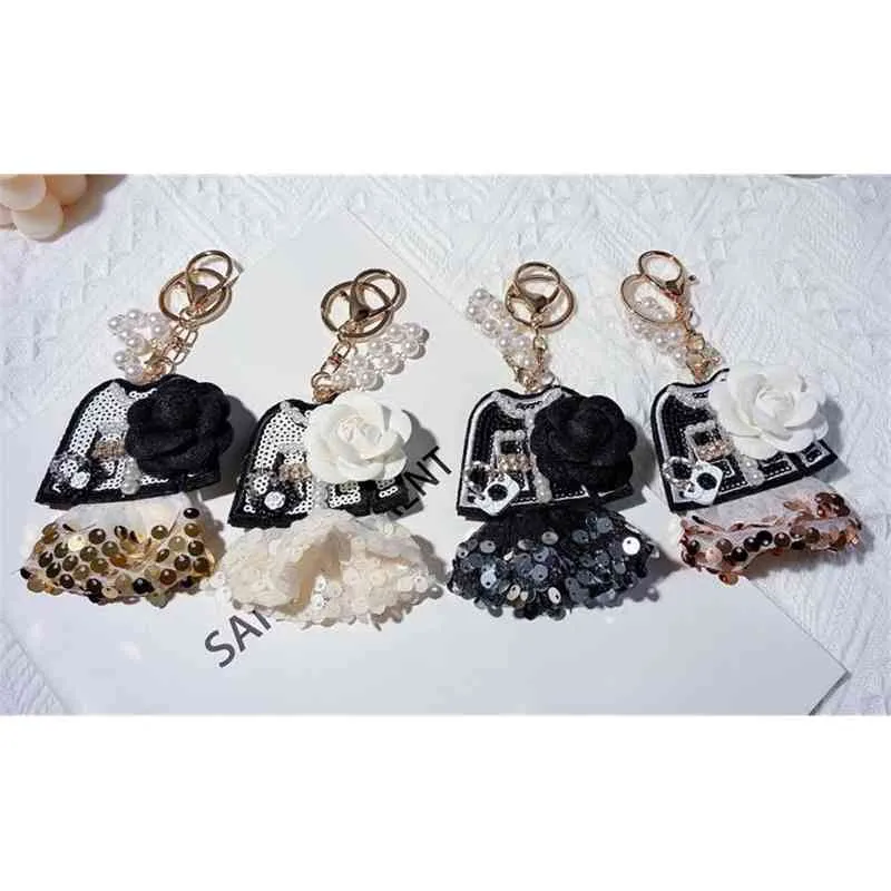 Handmade Bag Hanger Camellia Jacket Design Keychains Tassel Key Rins Gift Jewelry