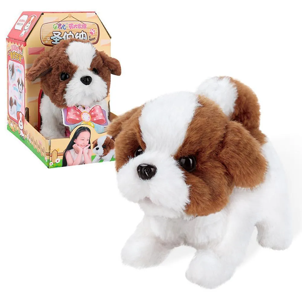 Électrique Animaux En Peluche Poupée Jouet Simulation Mignon Chiot Jouets En Peluche Sera Appelé Marche Intelligente Robot Chien Jouets Interactifs Pour Enfants 201212