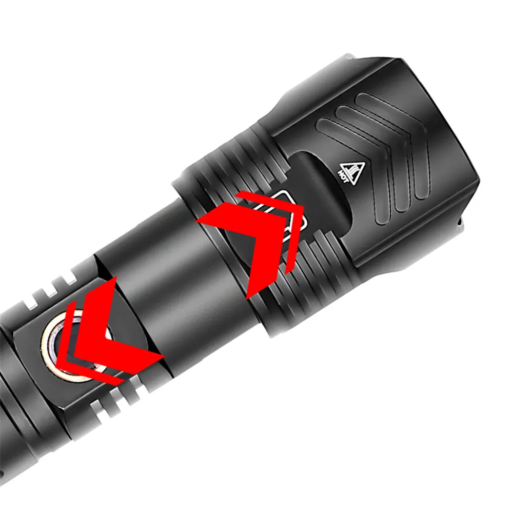 New Xhp100 Powerful XHP LED Tactical Flashlight Torch Xhp90 Flashlight Usb Rechargeable Flash Light by 18650 26650 Battery204i