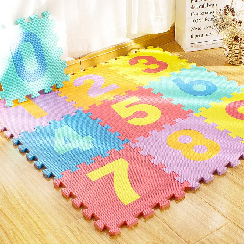 Children039s Matte EVA-Kinderschaum-Puzzleteppich Babyspielmatte Ineinandergreifende Bodenfliesen mit Alphabet und Zahlen Drop 2202126780973