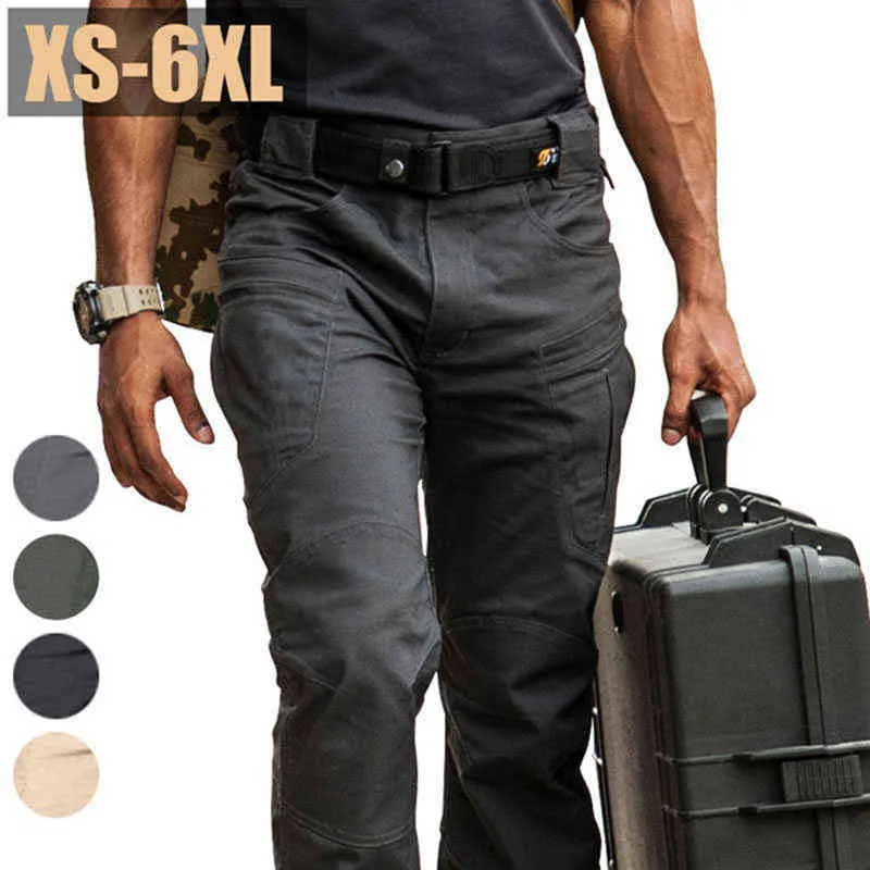 S-5XL Men Casual Cargo Pants Classic Outdoor Hiking Trekking Army Tactical Sweatpants Camouflage Military Multi Pocket Trousers H1223