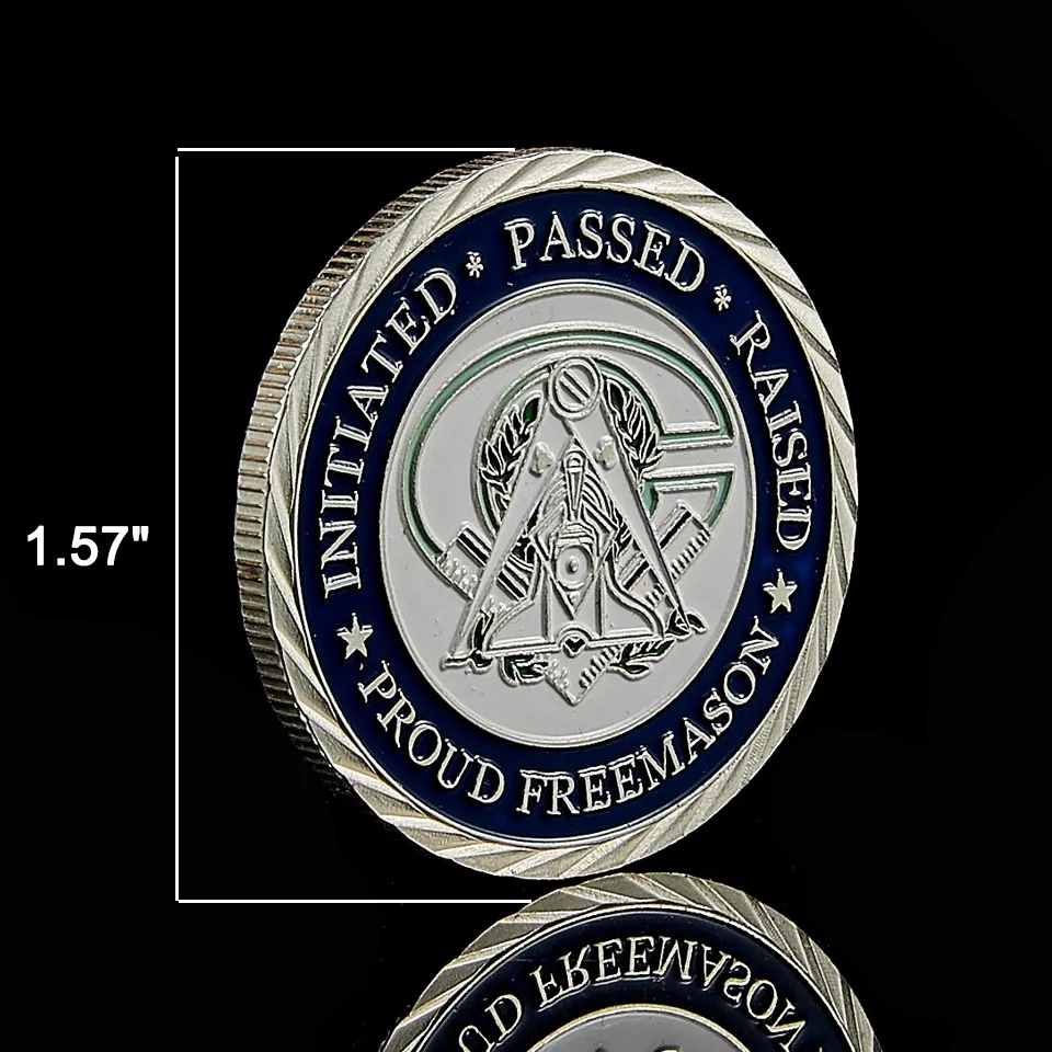 10st Mason Masonic Lodge Masonic Craft Symbols Token Silver Plated Collectible Coin Gift Creative5639621