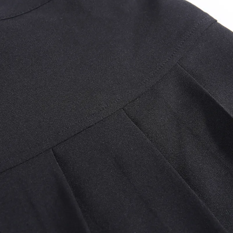 미니 여성 블랙 스커트 체인 반바지 높은 허리 알리 루주 쿠 주름 치마 고딕 양식의 탄성 허리 펑크 Y2K 테니스 streetwear Y1214