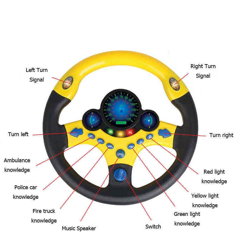 Eletric Simulatie Stuurwiel Speelgoed met Licht Geluid Baby Kinderen Muzikaal Educatief Copilot Wandelwagen Stuurwiel Vocal Speelgoed G1224