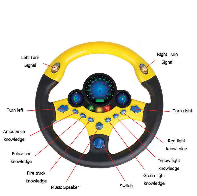 Электрическое моделирование рулевое колесо игрушки с легким звуком детские дети музыкальные образовательные образовательные коляски руль руль вокальные игрушки G1224