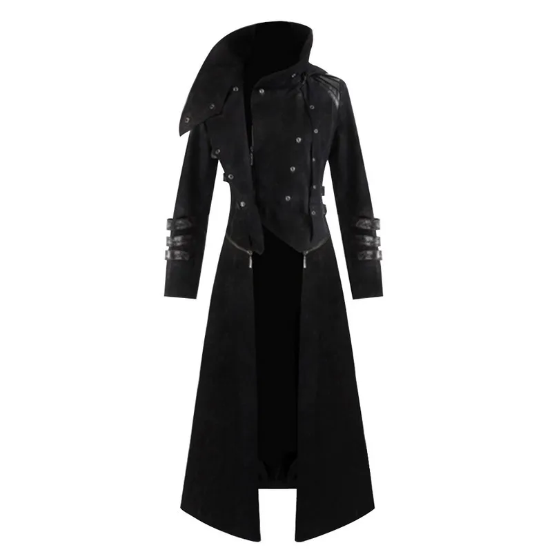 Nya män Cosplay Costume Party Vintage Royal Style Trench Coats Retro Gothic Steampunk Long Coats Gentlemen Kostym 201120