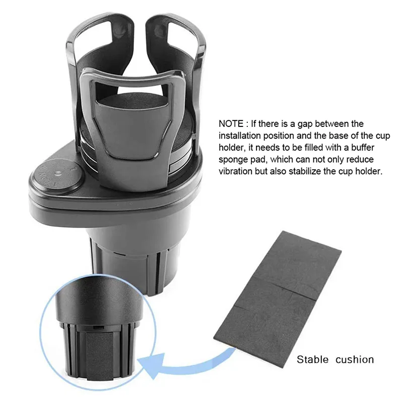 Super nowy 2 w 1 Auto Auto Universal Cup Holder Butelka do butelki napój napój napój adapter regulacyjny stojak do przechowywania