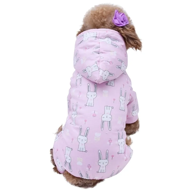 Carino stampato vestiti dell'animale domestico piccolo cane tuta Chihuahua pigiama con cappuccio cappotto s gatti super morbido caldo cucciolo costume Y200917