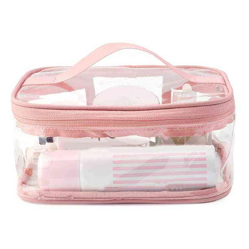 NXY化粧品バッグ2枚の透明ジッパー防水携帯用旅行保管庫220303