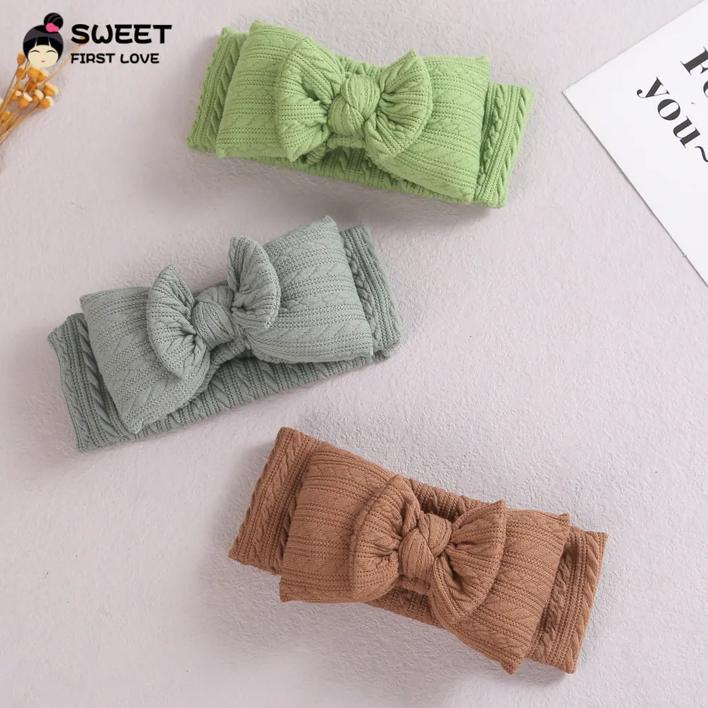 Новорожденные Детские повязки повязки Хлопок Bowknot Молоды для волос для детей Candy Color Simple Turban Geanie Bearie Симпатичные Аксессуары для волос