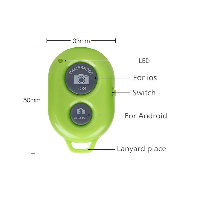 Bluetoothリモートシャッターアダプターセルフィーリモートコントロールカメラ携帯電話ワイヤレスシャッターセルフポールリモートシャッテ携帯電話Pho4362007