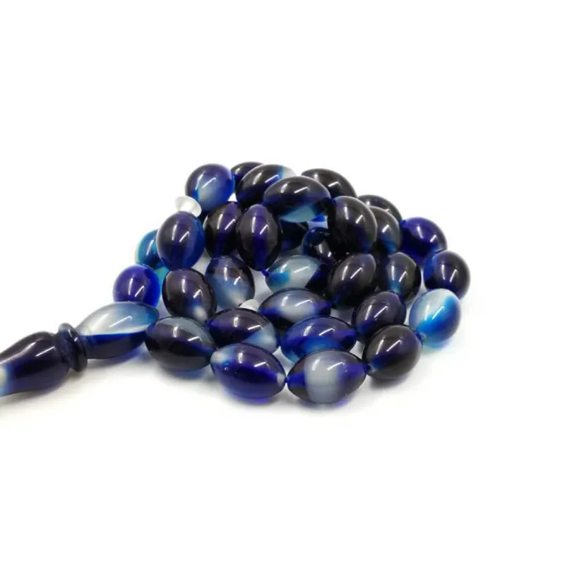 Blue Luminous Tasbih Muslim resin Rosary Everything is new misbaha Eid Ramadan Gift islamic masbaha 33 prayer beads bracelet Y2007320l