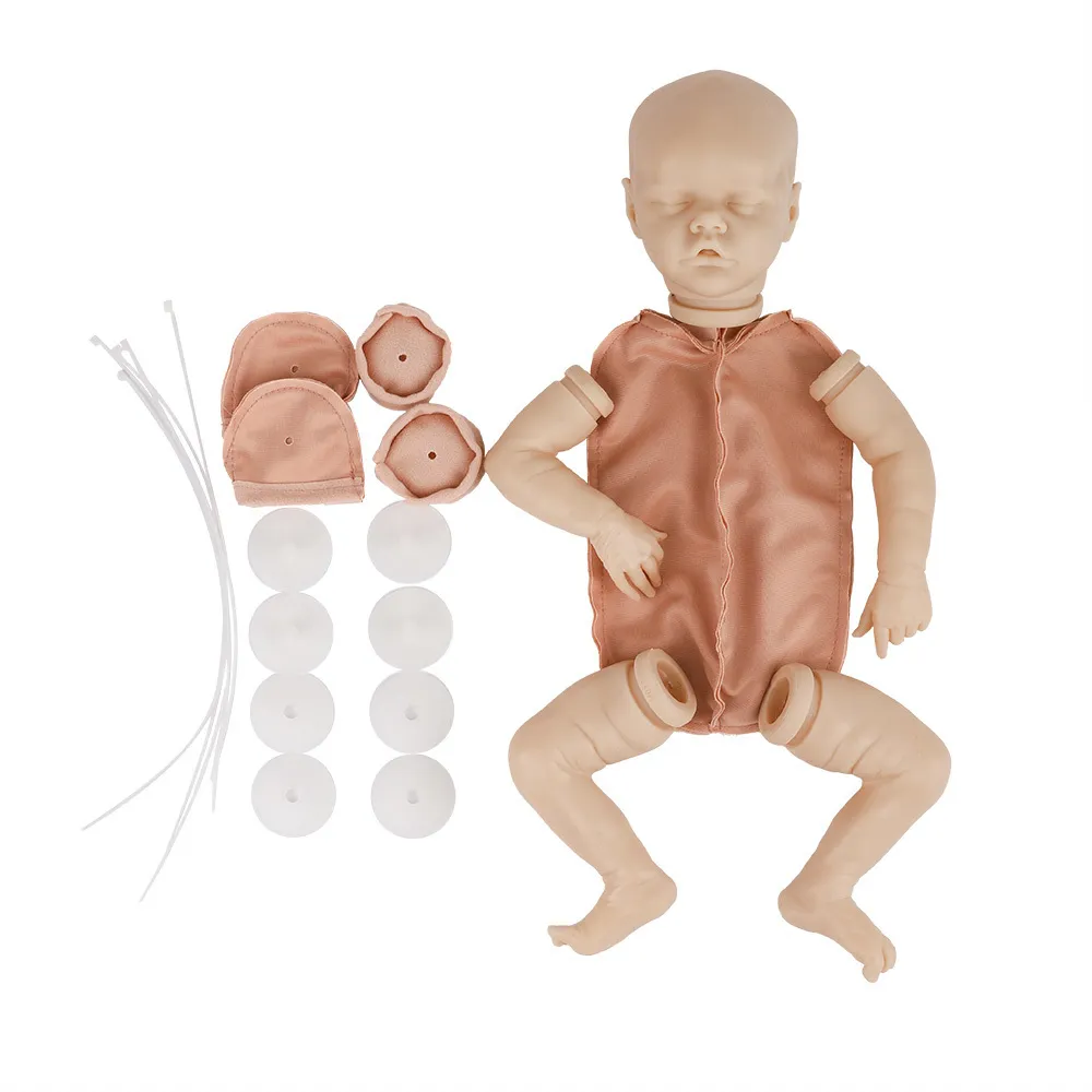 Reborn Puppe Twin B Blank Kit 17 Zoll 43 cm Realistische Neugeborenen Stoff Körper Bebe Reborn Puppe Unvollendete Teile DIY Kit LJ201031