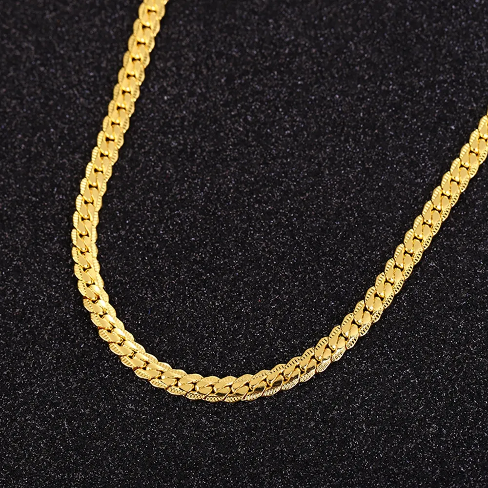 50 см 60 см классическое ожерелье из кости для мужчин, цвет желтого золота, модные украшения Gift292a