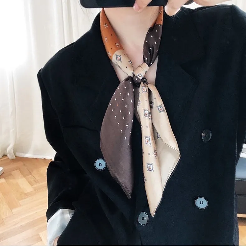 高品質のスクエアスカーフ女性ヘアバンド模造シルク印刷シルクスカーフ女性装飾小さなバッグスカーフ2861644
