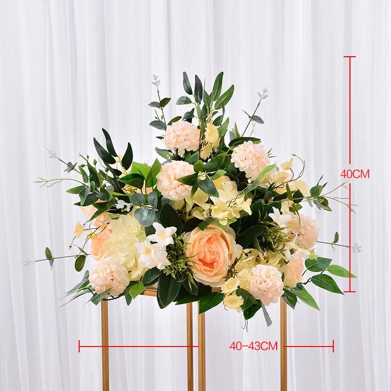 40cm Peacock leaf peony hydrangea artificial flower ball bouquet dedor wedding party backdrop road guide table centerpiece T20260Q