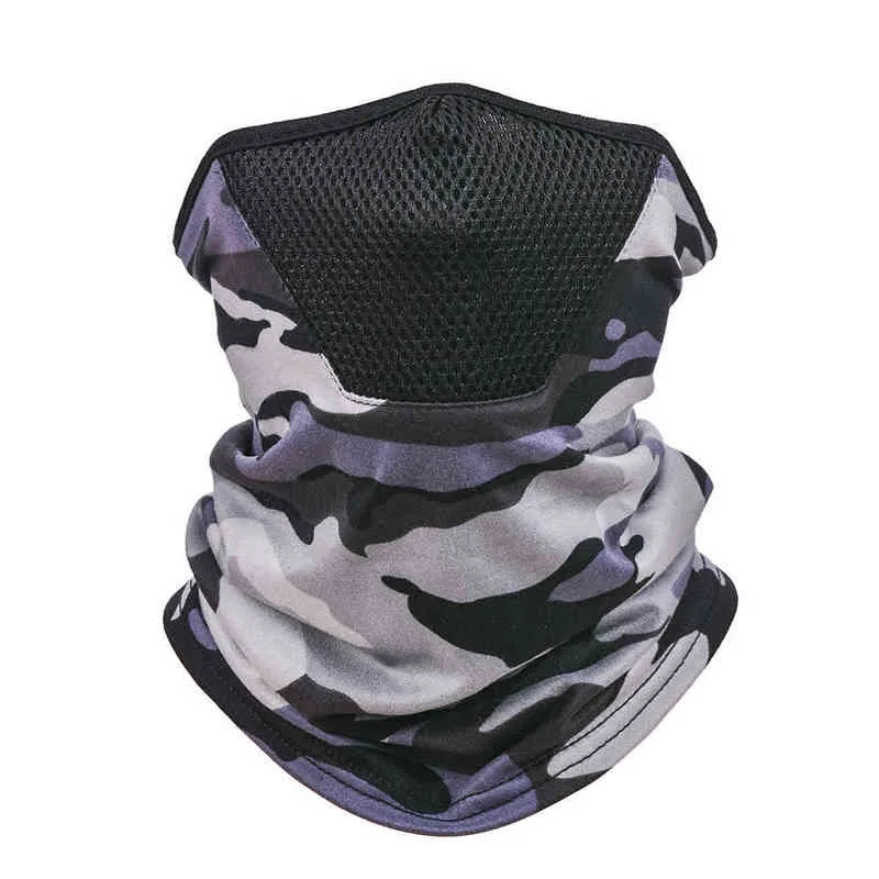 Outdoor Balaclava Bandana Military Tactical Cover Scarf Breathable Camouflage Neck Warm Gaiter Men Women Hiking Fishing Scarves Y1229