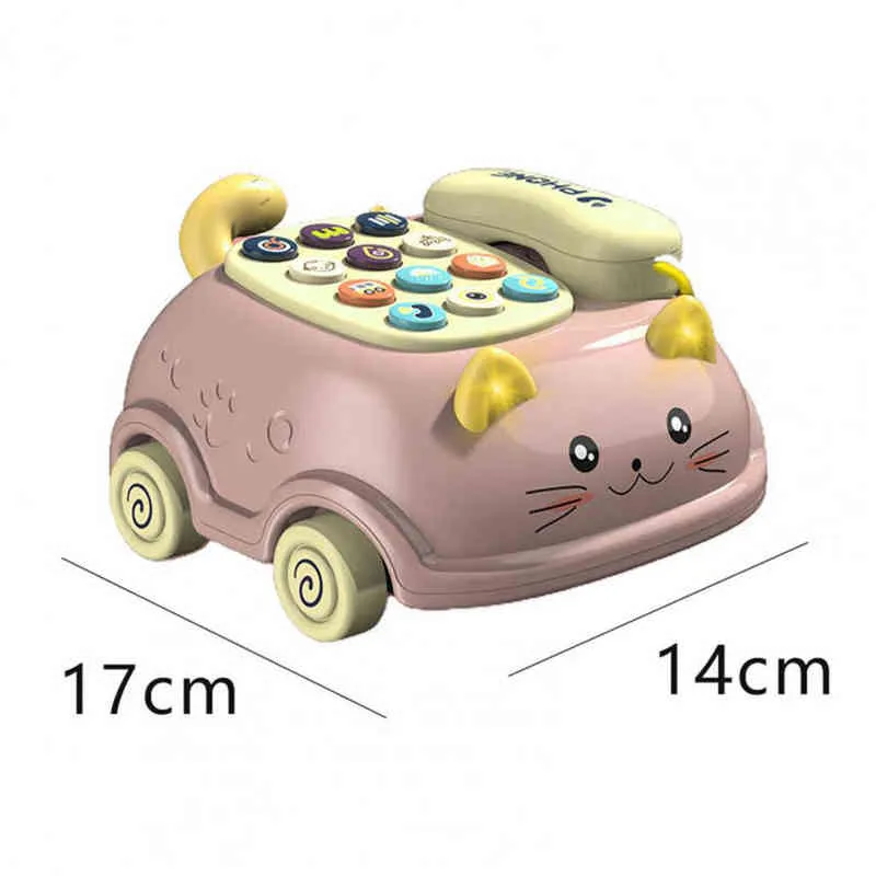 Baby speelgoed telefoon cartoon gesimuleerde vaste lijn peuter telefoon drag functie spelen telefoon vroeg onderwijs speelgoed creatief praktisch geschenk G1224