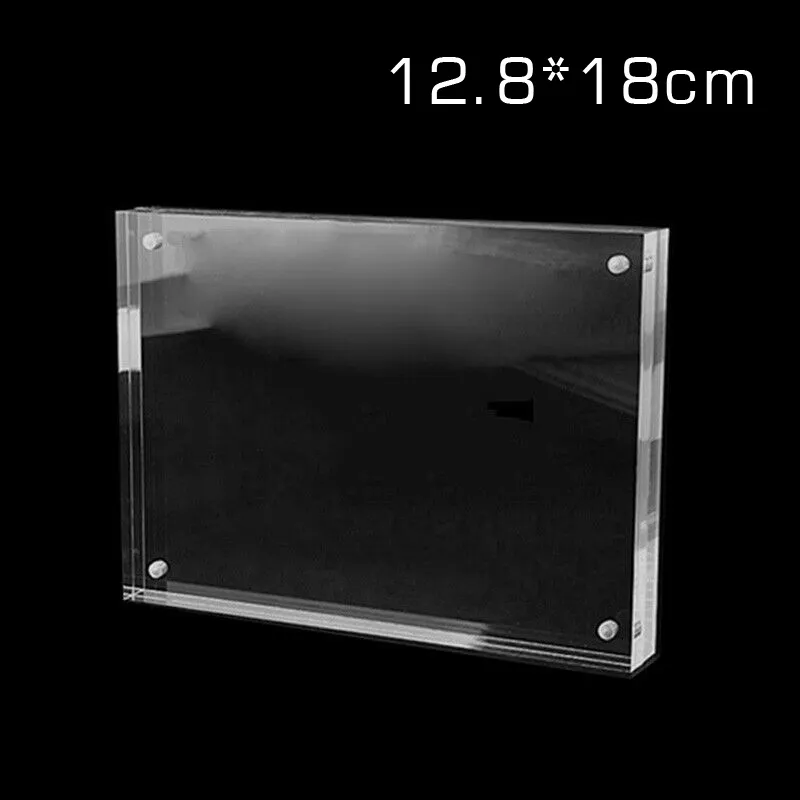 Nuovo arrivo Double-face Clear Crystal Photo Frame Set da scrivania Magnete acrilico Parti foto Usa cornice foto Immagine magnetica Foto 201212