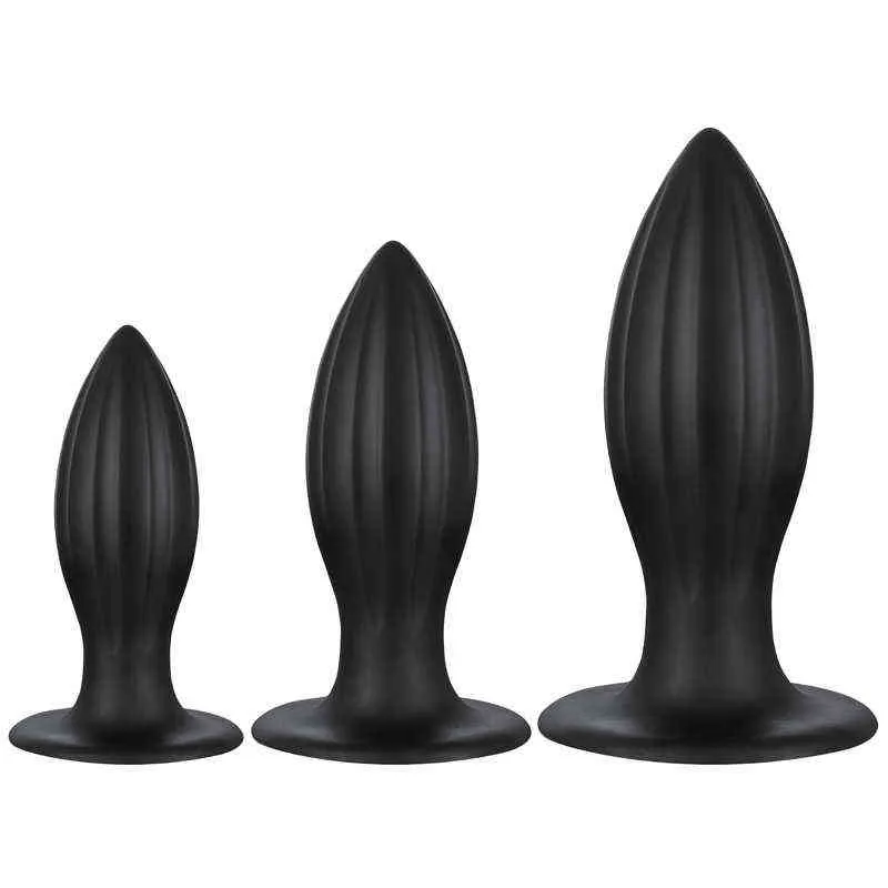 NXY Dildos Anal Oyuncaklar Keskin Konik Büyük Fiş Üç Parça Set Erkekler Ve Kadın Arka Bahçesi Mastürbasyon Yumuşak Chrysanthemum Genişletme Eğlenceli Yetişkin Ürünleri 0225