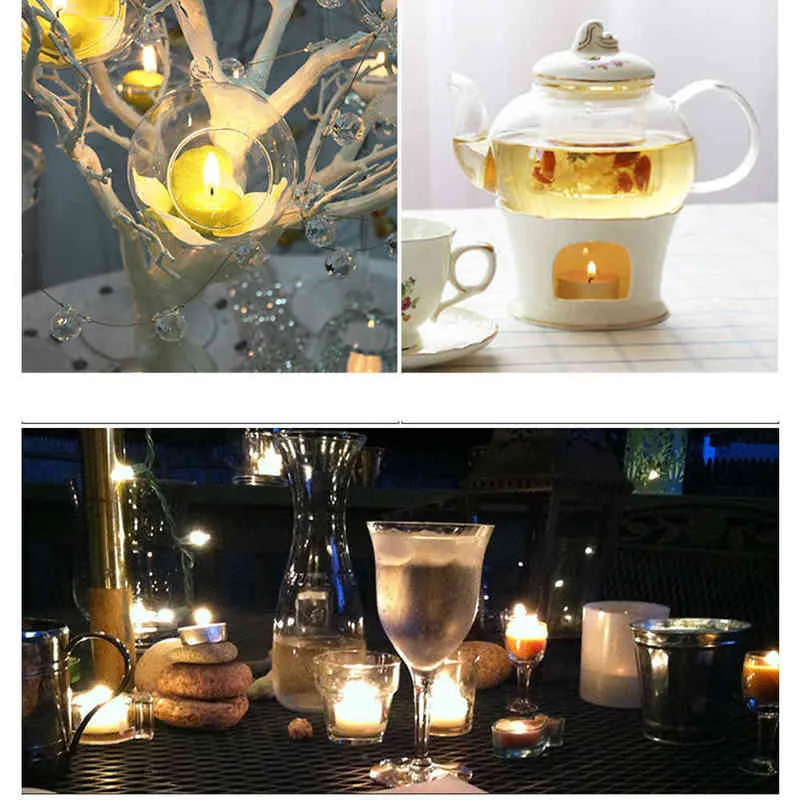 Tea Wax Candle Birthday Wedding Party Candle Candlelight Dinners Candle Romantic Decorative Candles In Aluminum Cups