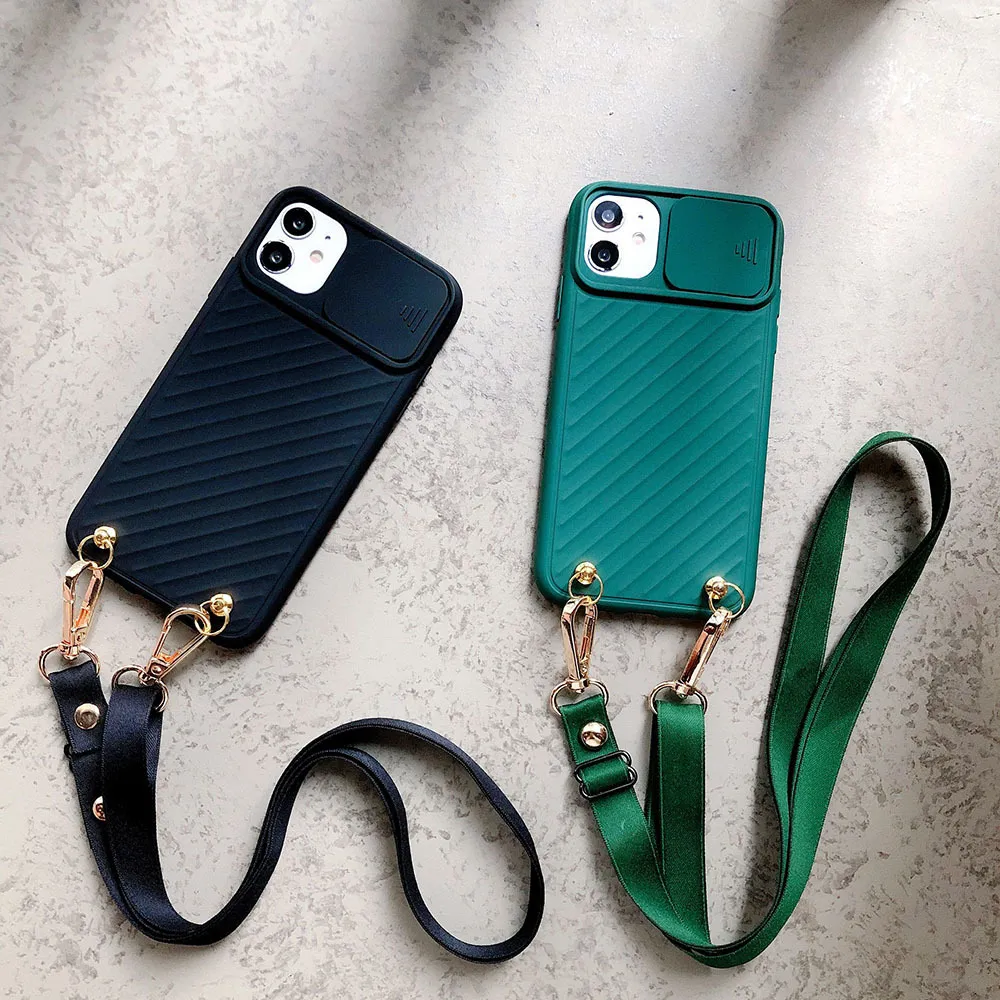 Slide Camera Protect Case for iPhone XR X XS 12 MINI 11 Pro Max SE2020 7 8Plus Crossbody Costtle Coftion Lens Cover8315790