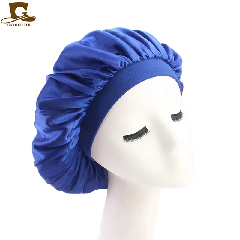 30 pièces Bonnet en Satin pour femmes soyeux nuit bonnet de couchage couleur unie confortable soins des cheveux dames maquillage chapeaux filles chapeau de douche