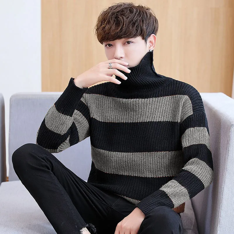 The new autumn/winter men long sleeve turtleneck loose render fashion knitwear joker 201022