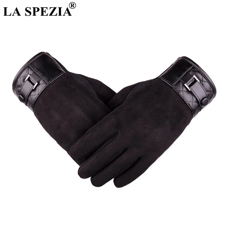 La Spezia Mens Gloves Gloves Touch Male ذكر قفازات مخملية زرقاء