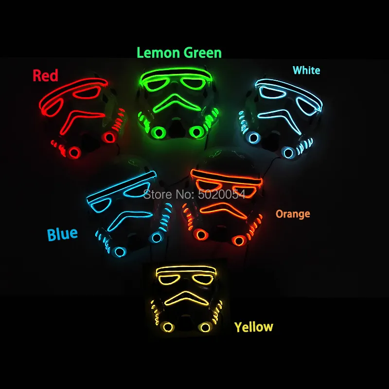 Accessoires de déguisement Masque de lumière LED clignotant populaire Accessoires de déguisement Cosplay Masque lumineux de nuit lumineuse Comic Con fournitures