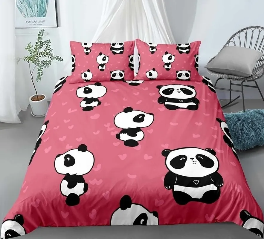 Panda 3D Comfort Covers Bedding Sets Quilt Duvet Cover Pillowcase Home Textiles Bedroom Bed Set 201210