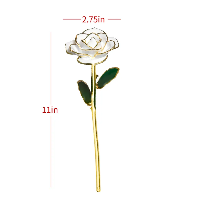 24K guld doppad ros blomma konstgjorda blommor evig ros med stativ för evigt kärlek i låda födelsedag Alla hjärtans dag gåva till tjejer 201222