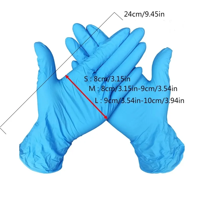With Box Nitrile Gloves Black Food Grade Disposable Work Safety Gloves for Cleaning Nitril Gloves Powder Free S M L 201021