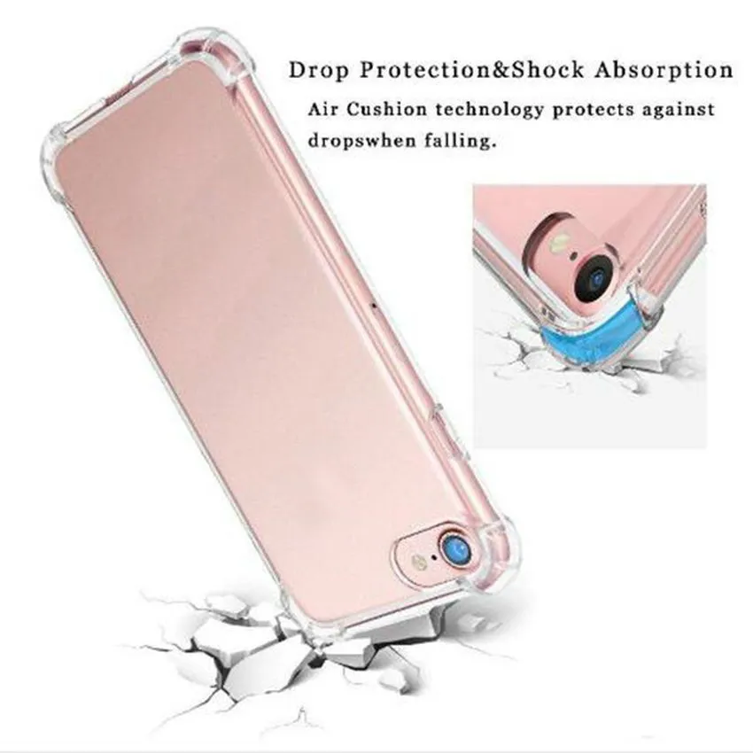 iPhone 13 12 11 Pro Max XS XR X 8 7 6 Plus TPU 보호 충격 방지 Clear Back Cover