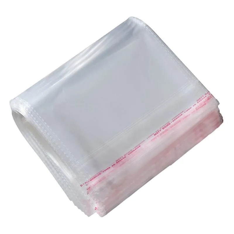 Hållbar 100 st självhäftande tydlig cellofanpåse självförsegling små plastpåsar för godisförpackning kakan förpackning väska påse254u