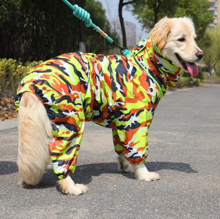 Большая собака плащ одежда водонепроницаемый дождевой комбинезон для больших средних маленьких собак Золотой Retriever Открытый Pet Одежда для одежды Whopet T200710
