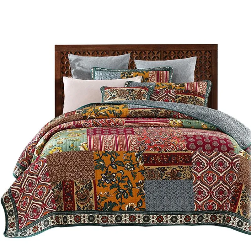 GXC – ensemble de couvre-lits Vintage, 3 pièces, couettes pour lit Double, couvre-lit en coton, taie d'oreiller, King, Queen Size, couverture 1289r