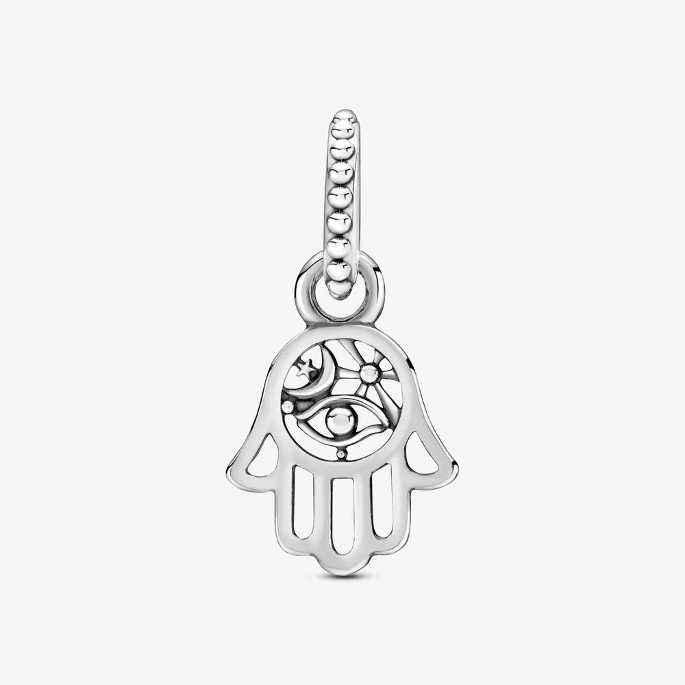 100% 925 Sterling Silver Protection Hamsa Main Dangle Charms Fit Original Bracelet à breloques européen Mode Femmes Mariage Engagement2513