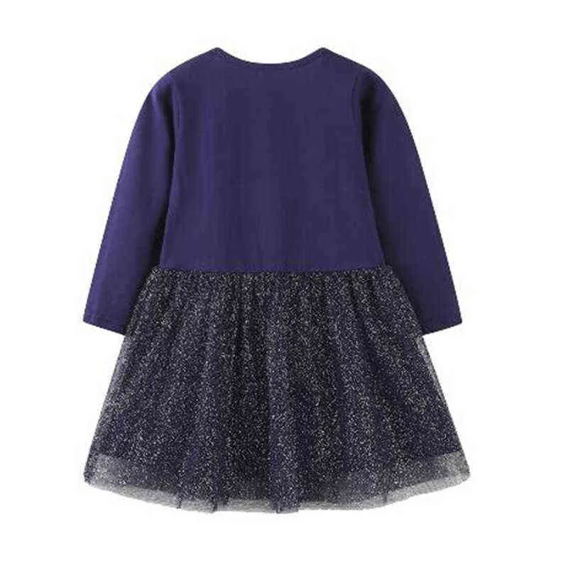 Niños Otoño Invierno Vestidos para niñas Estrella Lentejuelas Princesa Vestido de manga larga Fiesta Vestidos Bebé Niños Ropa 211231