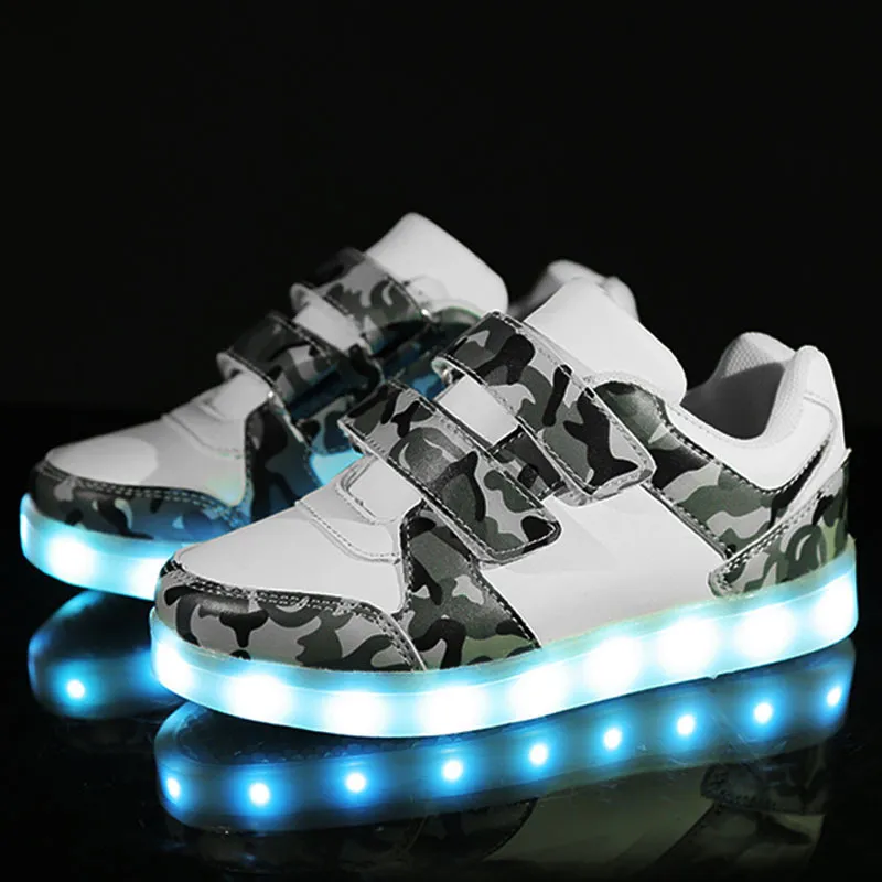 Size 25-37 Kids Luminous Shoes with Lighted sole Children Sneakers with LED Lights USB Charged Glowing Sneakers for Boys Girls LJ201202