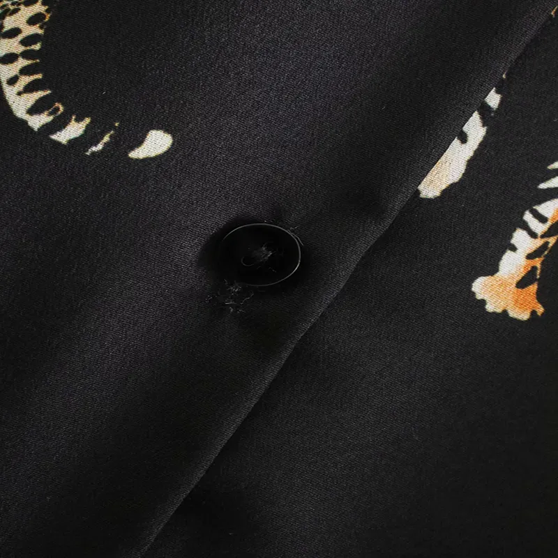 Fashion Za Women Shirt 2019 Vintage Tiger Print Turn-Down Collar Shirts Blouses Loose Ladies Long Sleeve Blusas Tops T200321